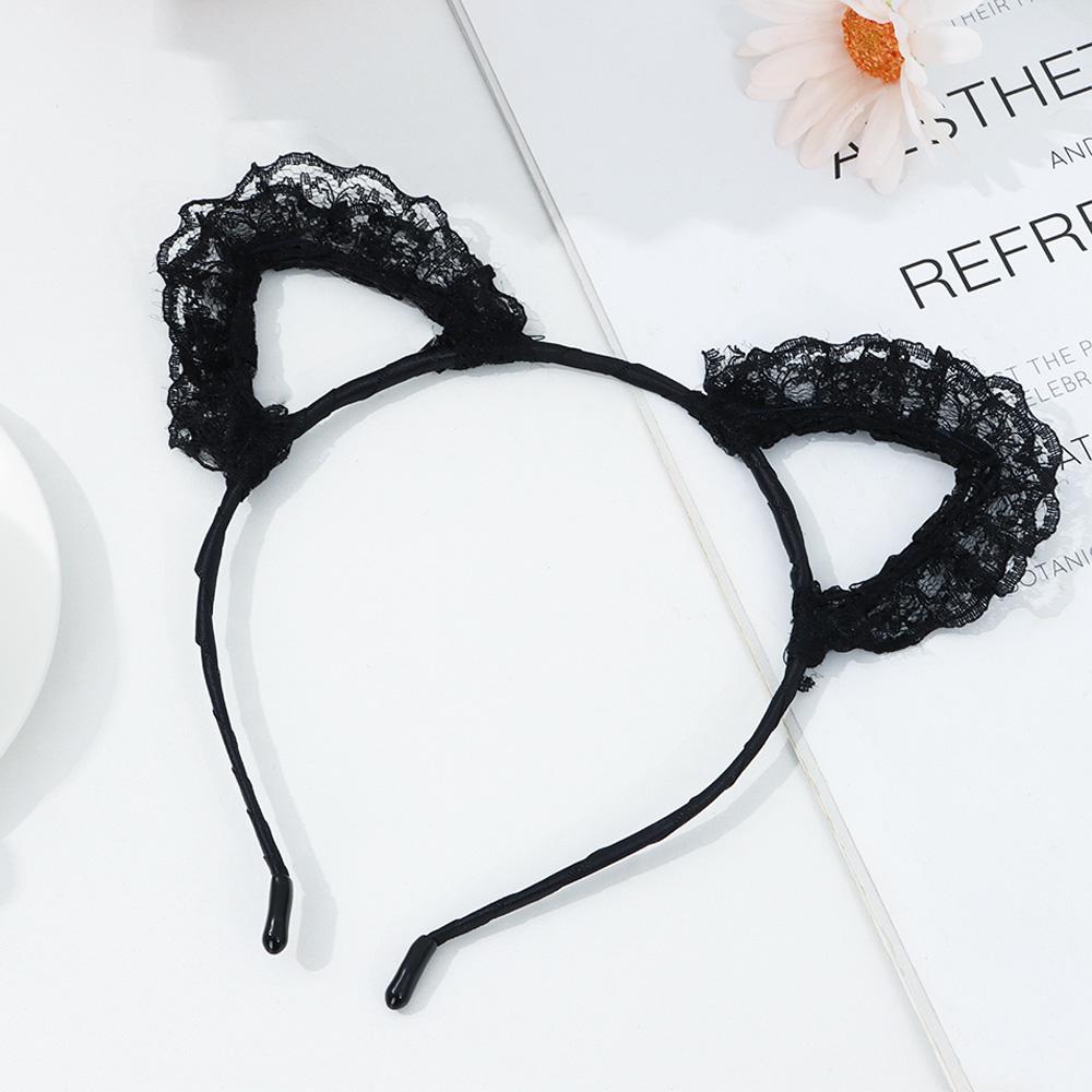 Party Lace Masquerade Cosplay Headwear Fancy Dress Hairband Cat Ear Headband Hair Accessories