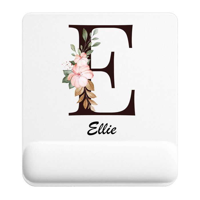 Tapis de souris - PLANETEE - Ellie Lettre Fleur - 22 x 18 cm - 3 mm - Surface lisse antidérapante