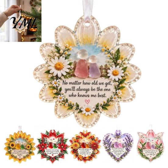 Holiday Party Decor Heartfelt Keepsake Ornament, Acrylic Hanging Decoration for Loved Garden Festive Ornaments Ones, Christmas Tree Pendant