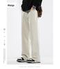 Mingge 2025 Мужские брюки свободного кроя с прямыми штанинами на весну/лето - Модные, однотонные, повседневные и универсальные.