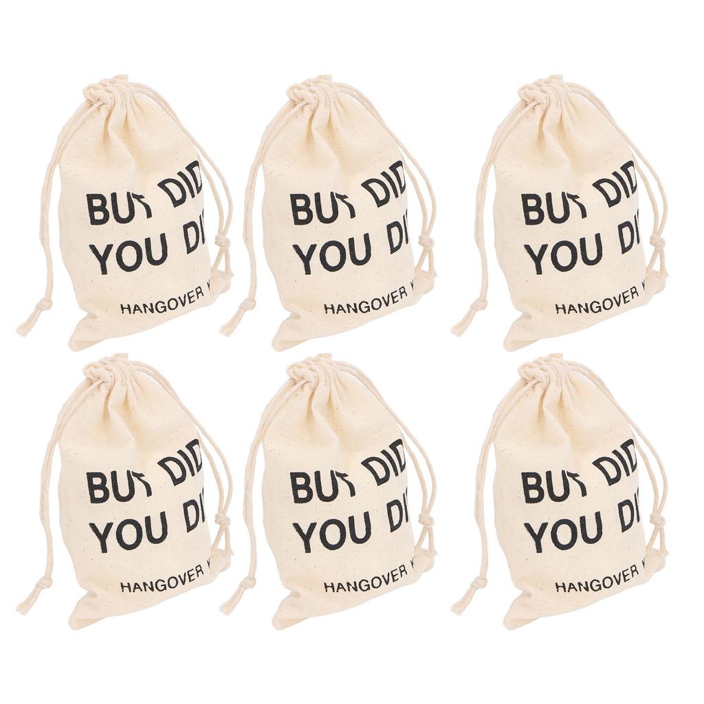 6pcs Bachelor Party Gift Bags with Drawstring Linen Party Favors Bachelor Bridal Shower Pouches for