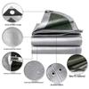 OUPUWEI Thickened Green Silver Waterproof Tarpaulin