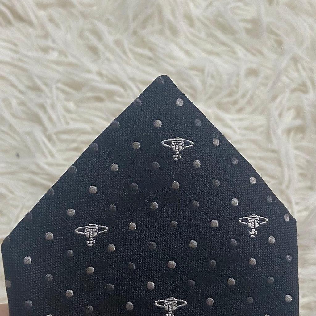 Used Vivienne Westwood Orbro Logo All Over Pattern Jacquard Narrow Tie
