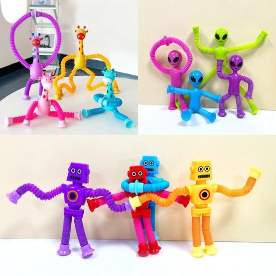 Lo&J KC сертифицированный светодиодный ряд трансформации 4 типа поп-трубки прямой жираф инопланетный робот лиса снятие стресса, популярная корейская игра