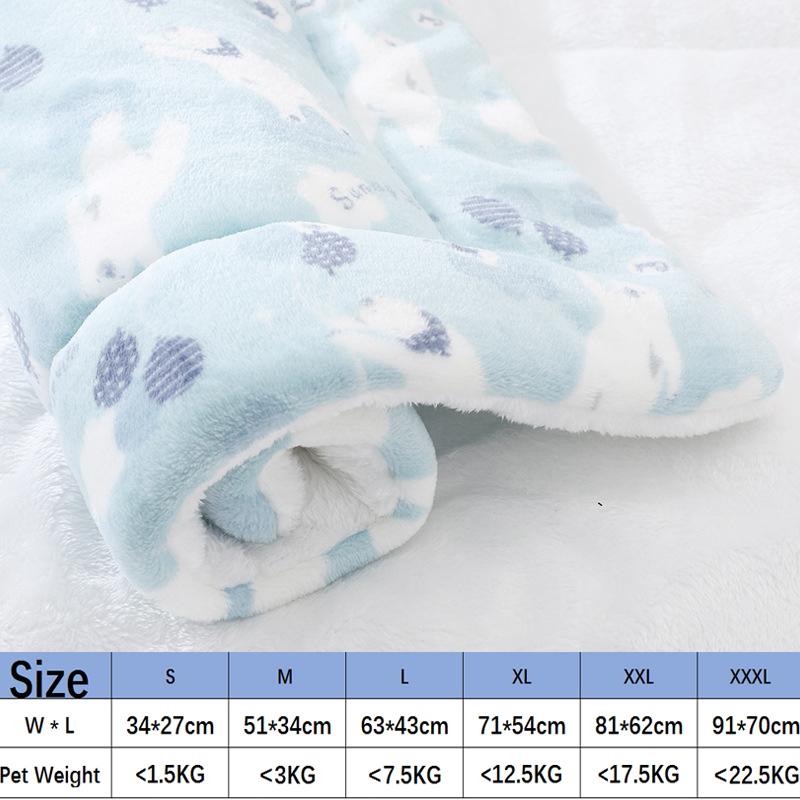Flannel Dog Bed Thickened Soft Warm Pet Sleeping Mat Fleece Dog Blanket for Puppy Cat Dog Cushion Sofa Cushion Pet Accessories
