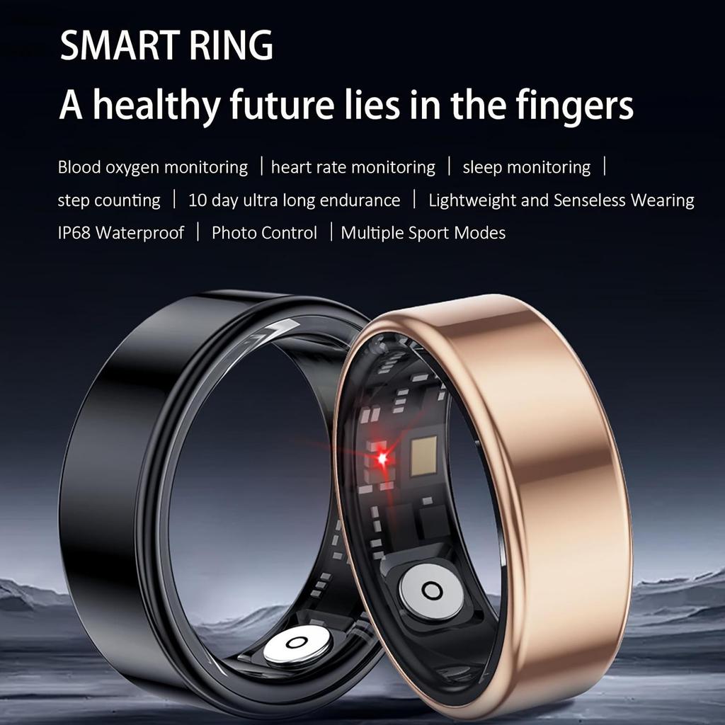 Stainless Steel Smart Ring Fitness & Sleep Tracker