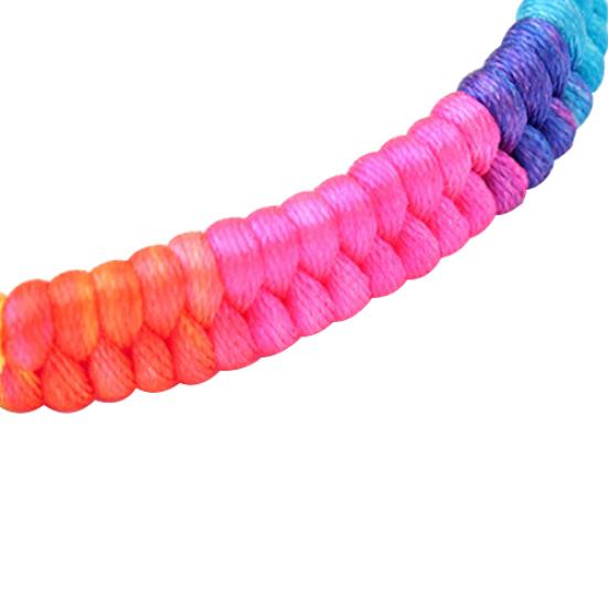 Women's Nightclub Rainbow Fluorescent Colorful Braided Woven Bracelet
