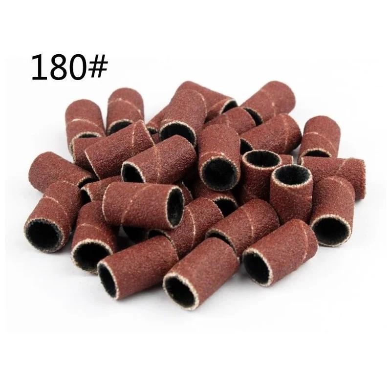100Pcs/Pack Sanding Bands Grit File for Professional Manicure Pedicure Nail Electric Drill Machine Grinding Sand Ring Bit