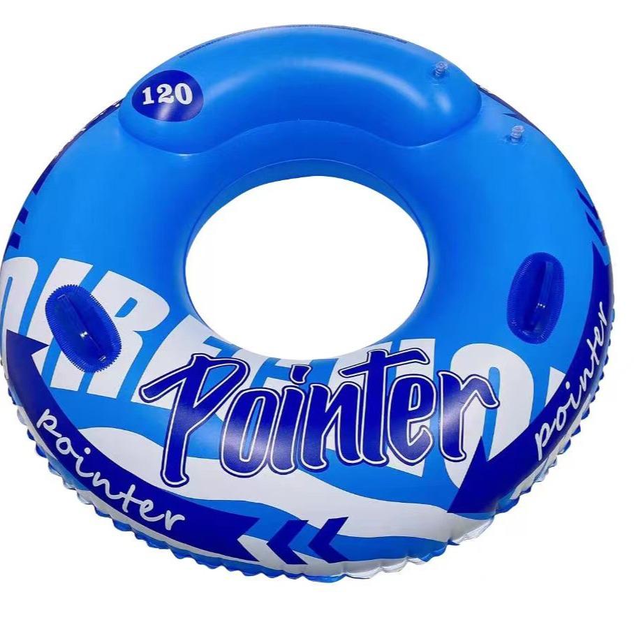 Inflatable Sequined Swim Ring with Handles and Double Airbags for Water Park Rafting