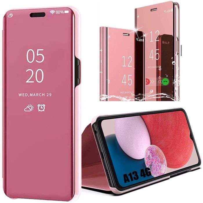 Coque de protection pour Samsung Galaxy A13 - BOOLING - Mirror Effet - Rose - Smart Case