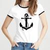Summer Women T Shirt Boat Anchor Print Fashion O Neck Short Sleeve Tees Tops Pullover Women's Casual Loose T-Shirt Y2k Clothing
