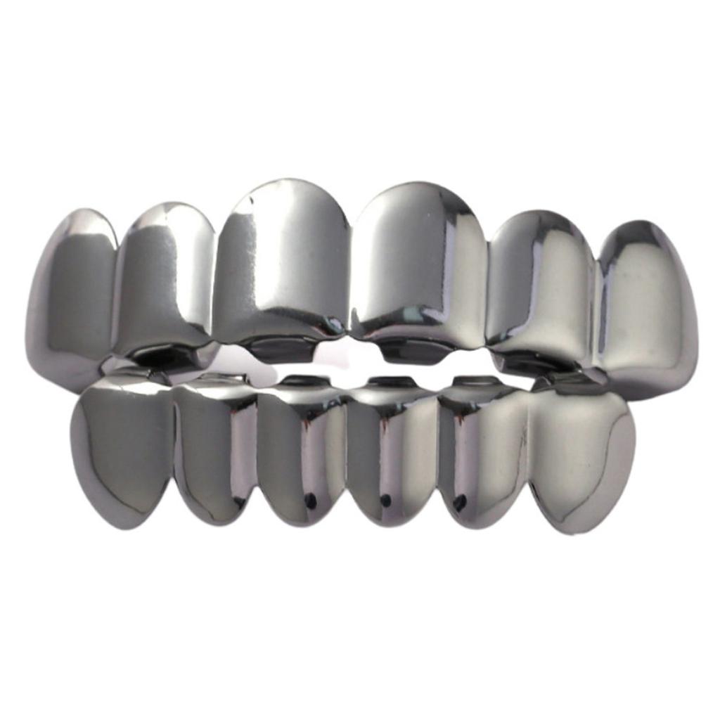 Stylish Hip Hop Grillzs Set for Top and Bottom Teeth Removable Tooth Caps Easy Install Dental Accessories for Parties