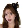 Светящаяся кружевная вуаль Бабочка Вечеринка Косплей Аксессуары для головного убора Вуаль Черная / Белая с бантами-бабочками