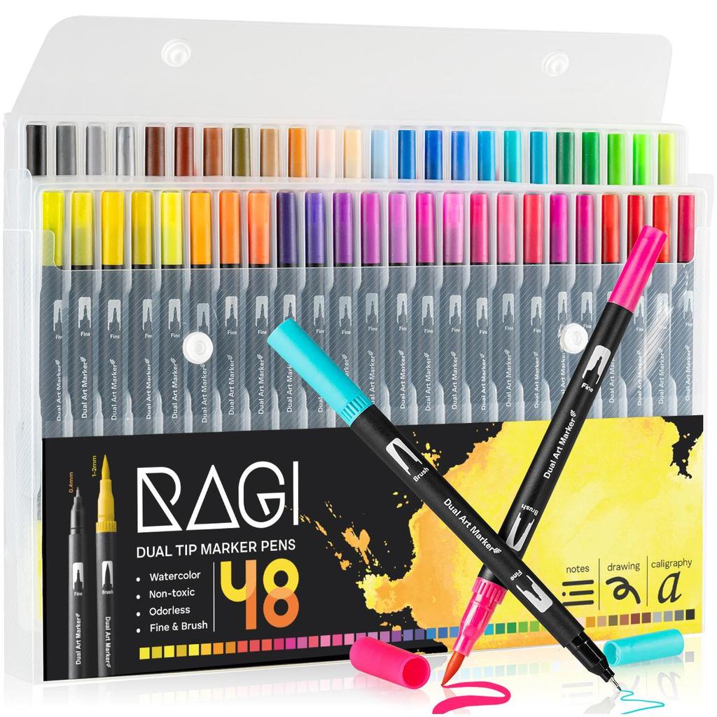 Set of Double-sided Watercolour Markers - 48 Colours
