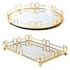 Винтажные стили Декоративный зеркальный поднос для демонстрации украшений, косметики и парфюмерии. Для украшения спальни или гостиной.