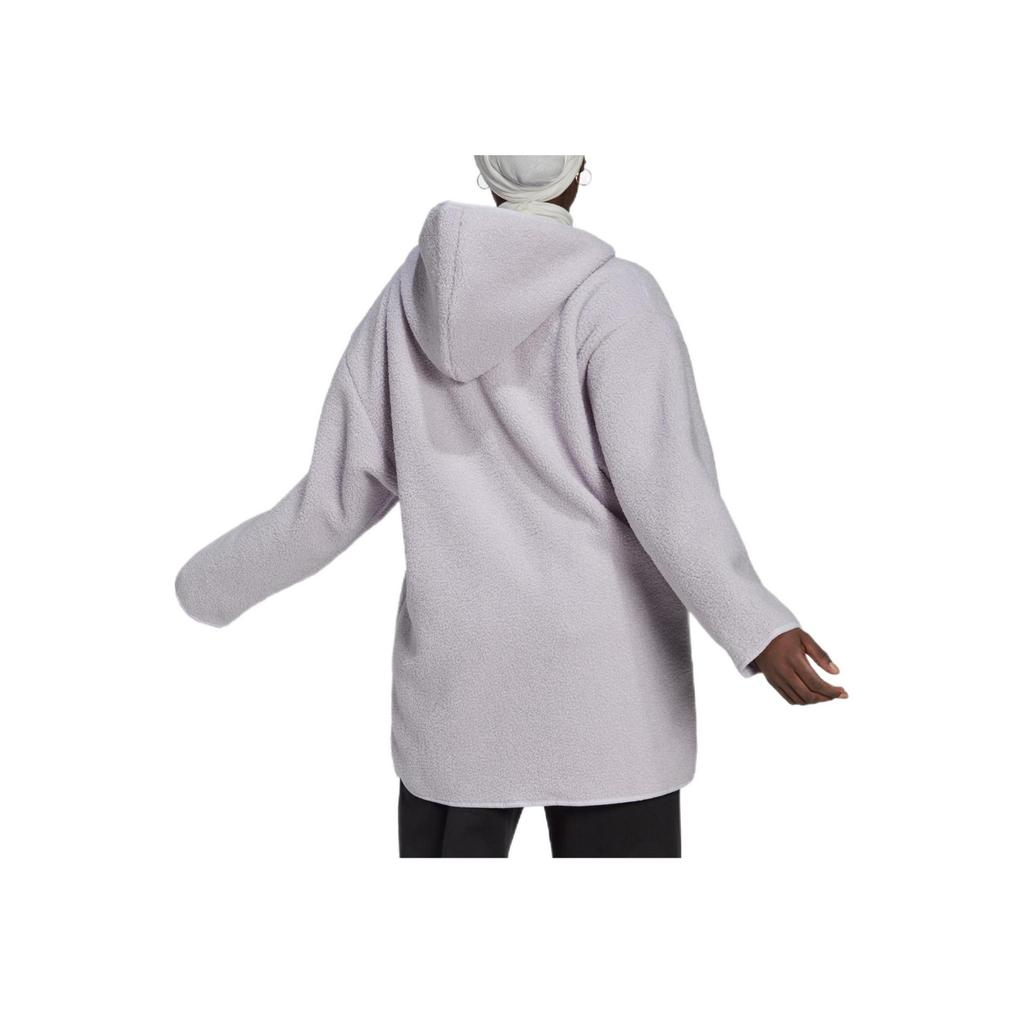 Adidas Новая толстовка с капюшоном на молнии во всю длину и однотонным логотипом, женская верхняя одежда фиолетового цвета HM2840