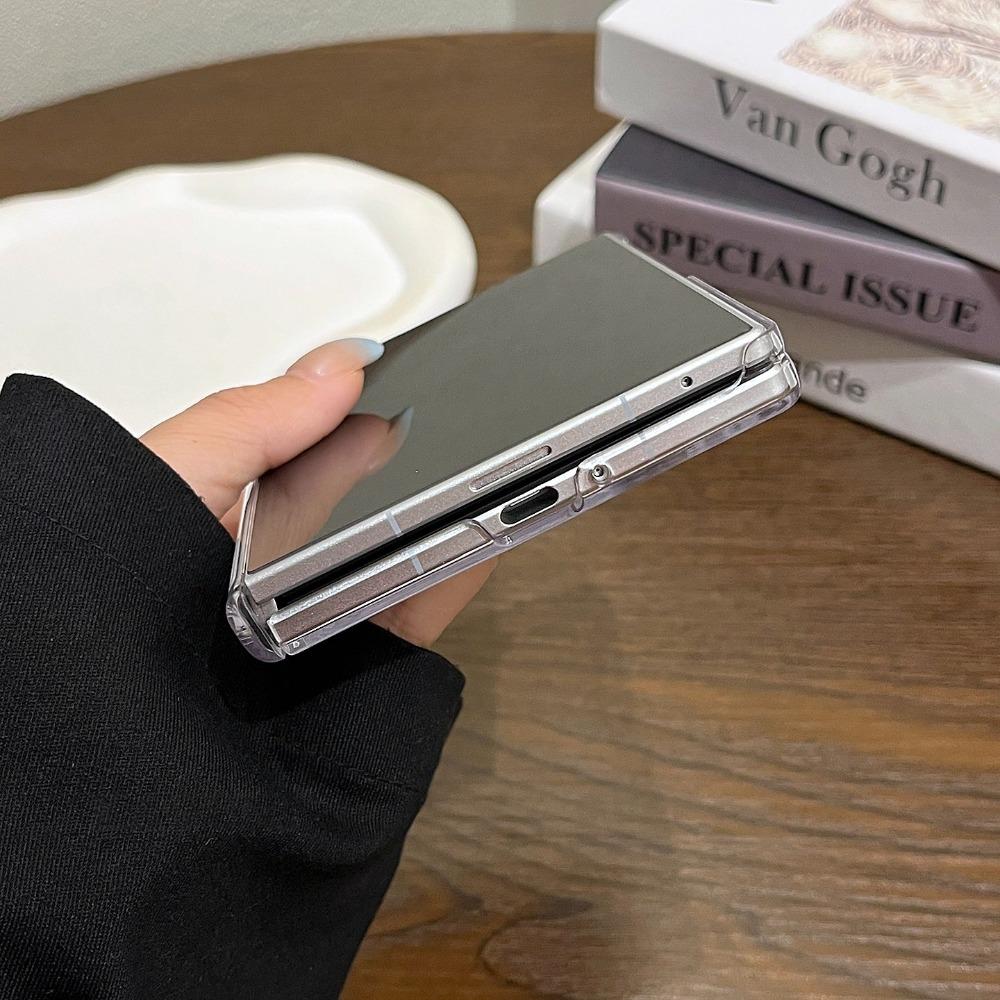 Роскошный прозрачный акриловый защитный чехол-шарнир для Samsung Galaxy Z Fold 8 7 6 5 4 Fold8 Ультрапрозрачный жесткий ПК противоударный чехол