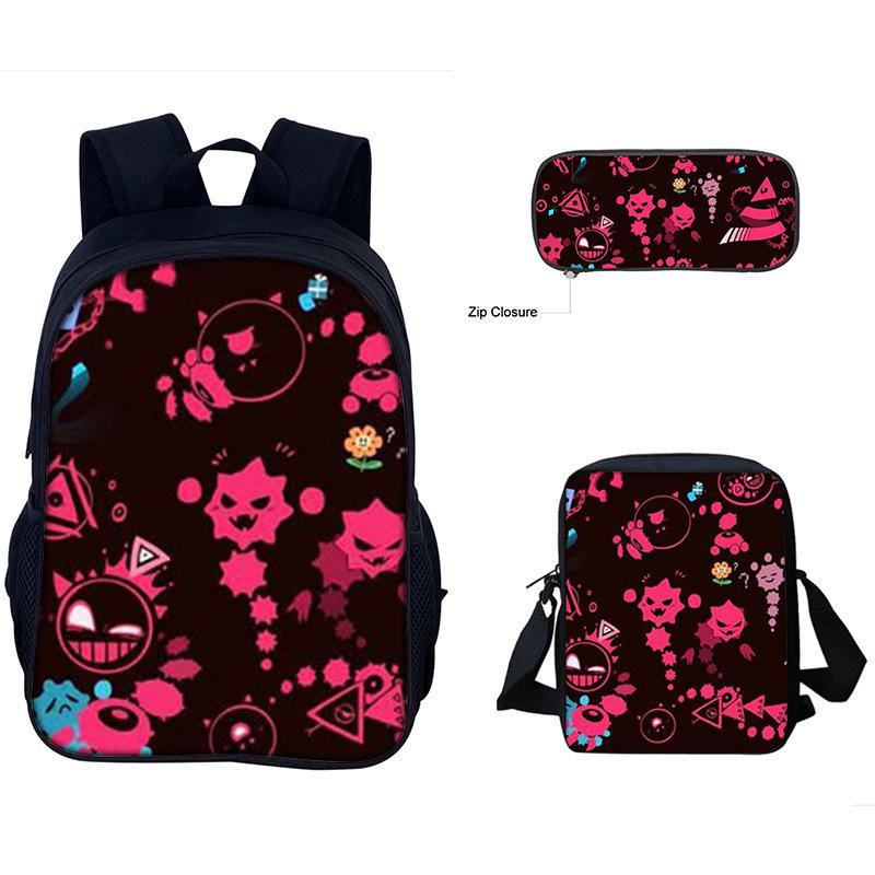 Just Shapes&Beats Kids Backpack Set 3-Piece for School Students Lightweight Ergonomic Large Capacity Fun Pattern