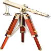 Brass Telescope with Adjustable Wooden Tripod Stand   Nautical Spyglass for Home Office Decor and Collectibles Ideal Gift