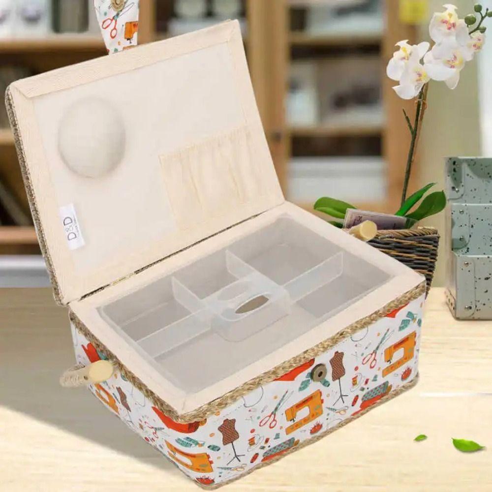 Модная ткань для рукоделия, швейная корзина, ретро-корзина для хранения ниток и игл, ящик для хранения швейных принадлежностей, дом