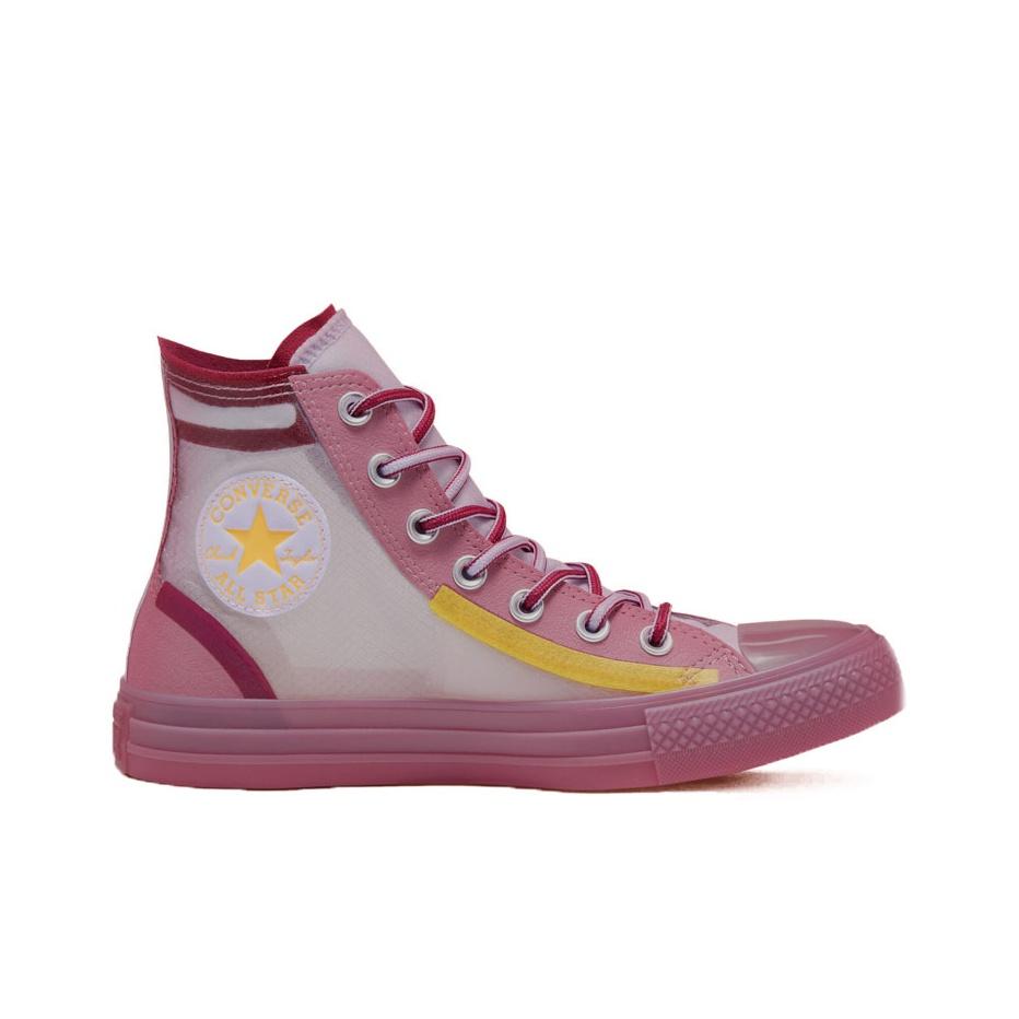 Converse Полупрозрачная сетка Utility Chuck Taylor All Star Ретро Универсальные Повседневные Высокие Кеды из Канваса Женские Кроссовки Розовый Красный Желтый 567368C