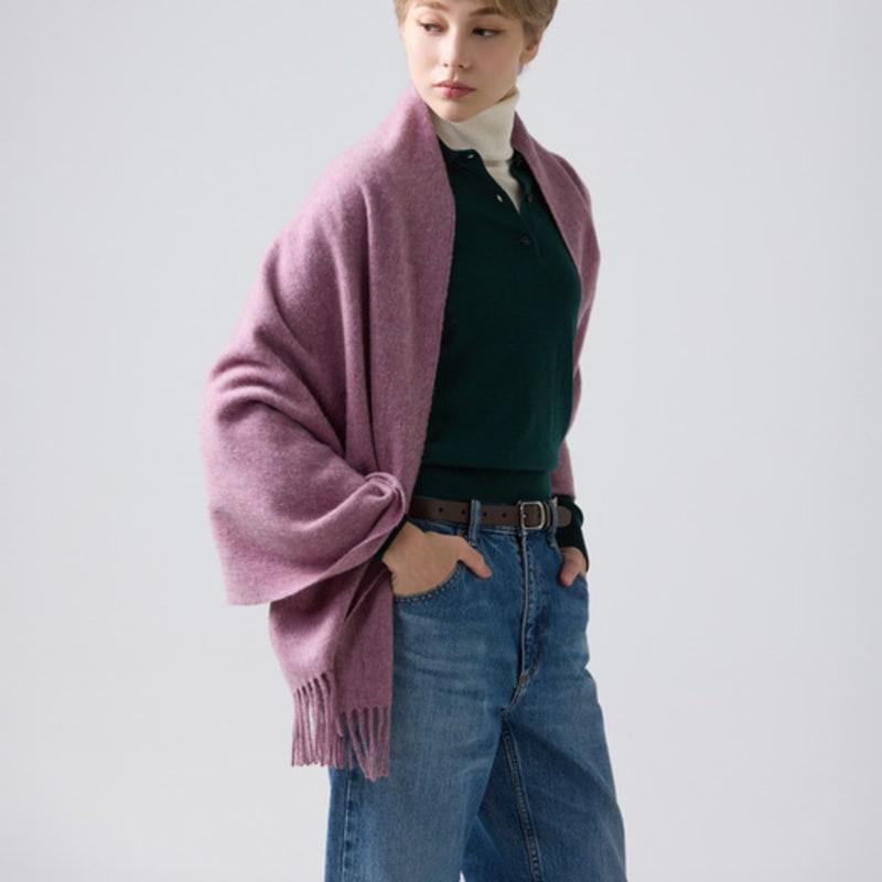 ABRAHAM MOON Merino Wool Shawl 70cm - Royal Pink