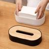 Creative Lifting Wooden Lid Tissue Floating Lid Bamboo Tissue Box for Living Room Coffee Table Desktop Tissue Holder