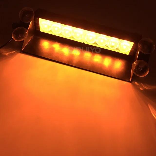 8 LED Universal Car Strobe Light Flasher Vehicle Windshield Flashing Warning Signal Lamp Red Blue Police Emergency Lights 12V