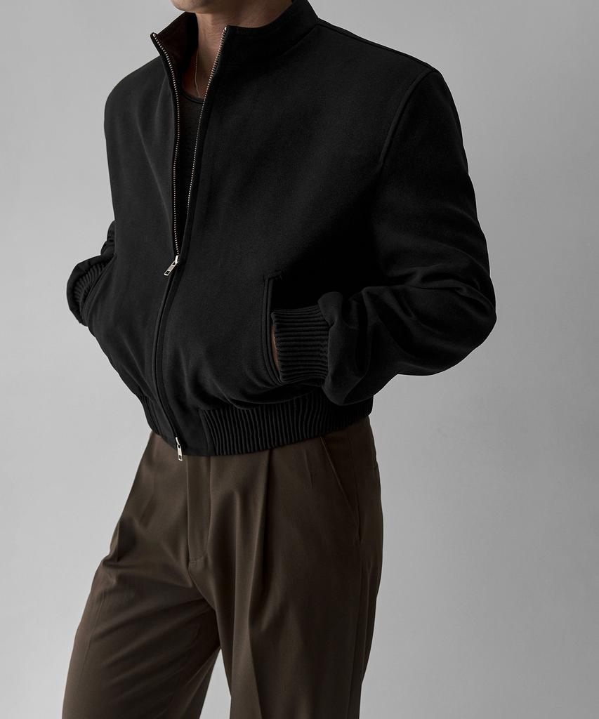 BOWLOW PRODUCT Stand Collar Suede Jacket [Black]