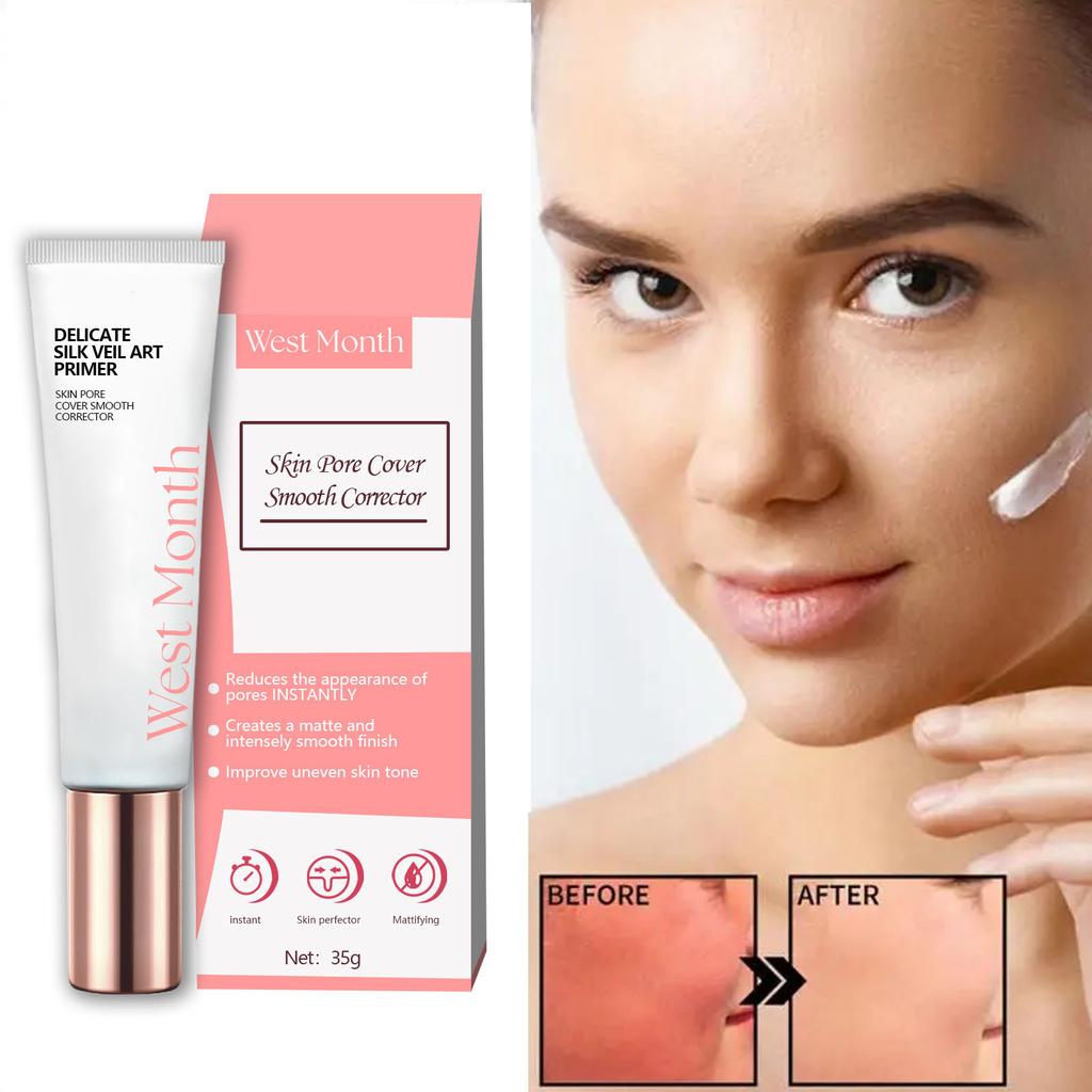 Натуральный и легкий праймер, сужающий поры, с увлажняющей и маскирующей функцией, идеально подходит для осветления тона кожи.