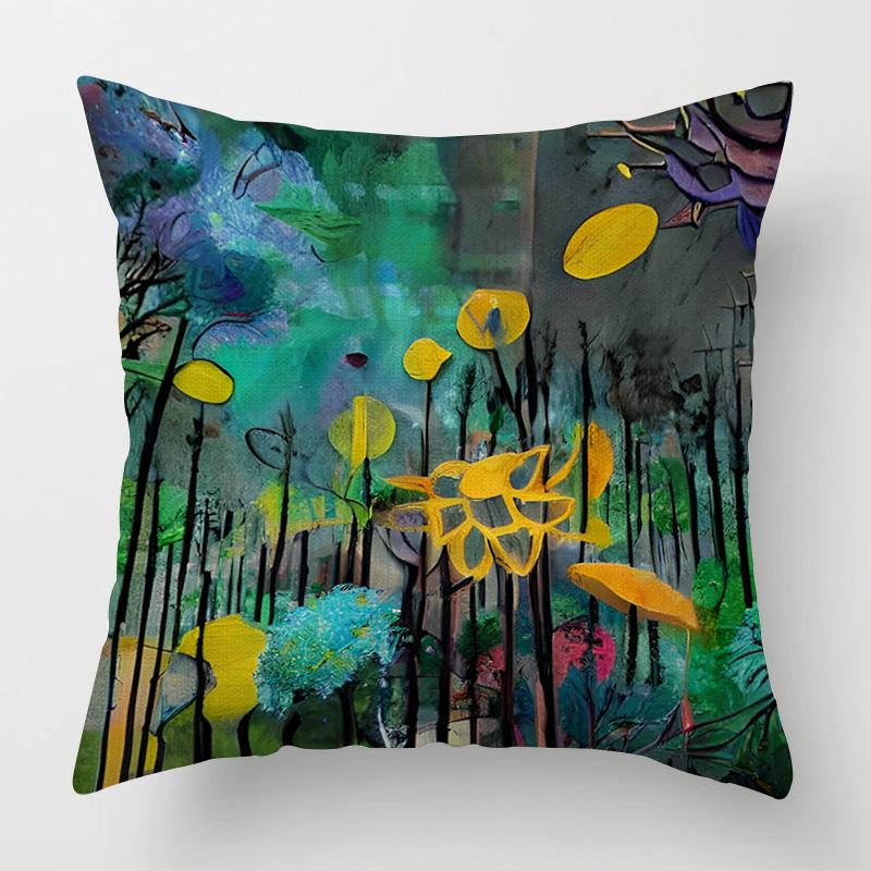 Home Decor Abstract Art Inspired Digital Print Pillowcases Pattern Cushion Cover Suitable for Sofa Bedroom Car Pillow Cover