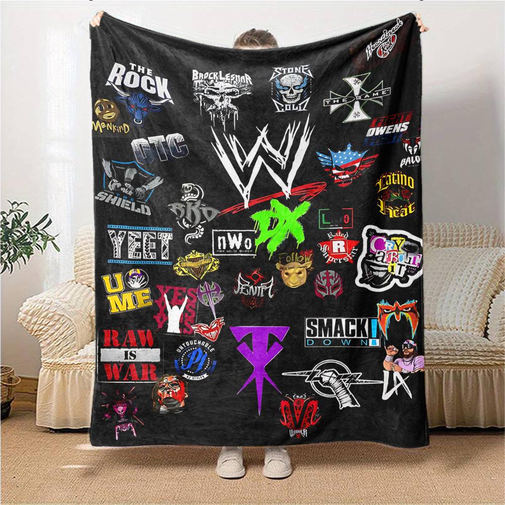 Wwe Logos Blanket Soft Throw Blanket For Home Bedroom Bed Sofa Travel Office Solid Christmas Blanket