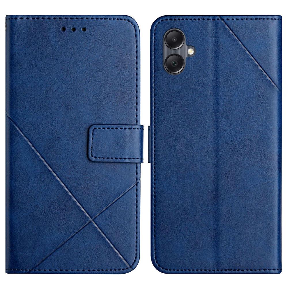 For Samsung Galaxy A07 4G Case Line Pattern Wallet Leather Phone Cover with Wrist Strap