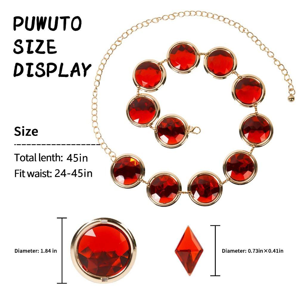 Mirror Cosplay Stone Chain Fashion Jewel Waist Chain Beautiful Red Gem Waist Belt Jeans