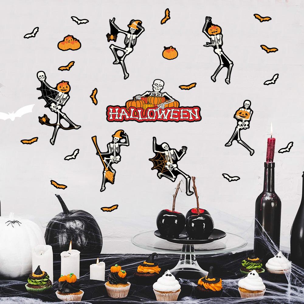 Светящиеся наклейки на Хэллоуин в виде черепов Светящиеся наклейки Наклейки на окна Декор для дома Настенные наклейки Обои Декоративные аксессуары