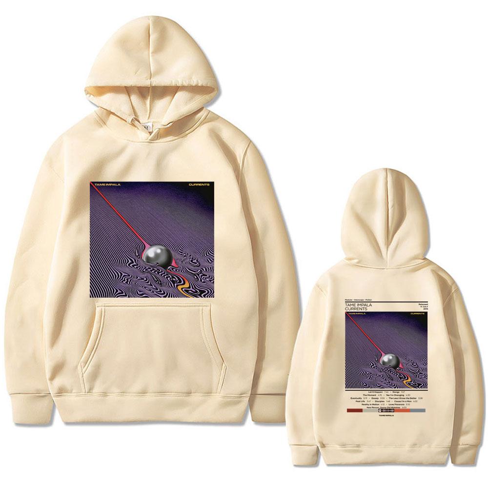 Худи с принтом Tame Impala Currents для мужчин, двустороннее, Lndie Pop, худи рок-группы, ретро-мода, свитшот