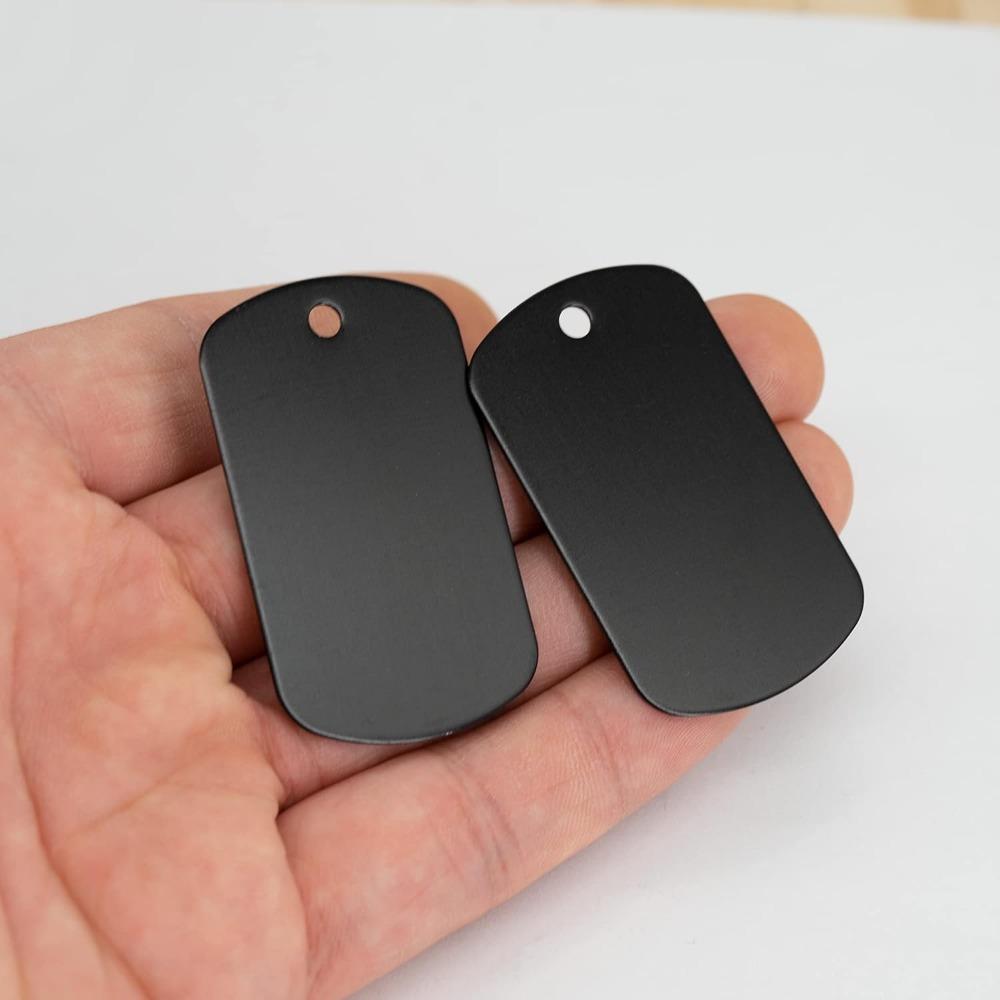 25 шт. Штамповочные заготовки жетонов для собак - Черный анодированный алюминий, Заготовки для гравировки, Металлические бирки для персонализированной гравировки