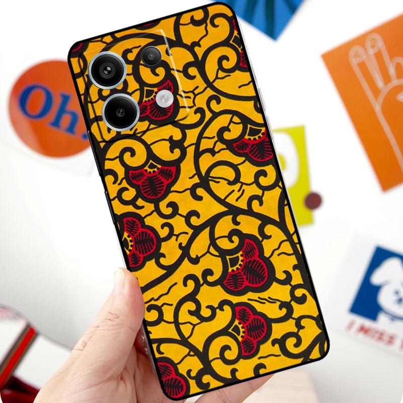 African Wax Pattern Fabric Funda For Xiaomi Redmi Note 14 10 11 12 13 Pro 11S 12S Case For Redmi 15 15C 13C 12C 10C 14C