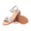 Summer Women's Sandals Wedge Heel Flat Soft Leather Soft Bottom Sandals All-match Non-slip Simple Temperament Sandals One Word Buckle