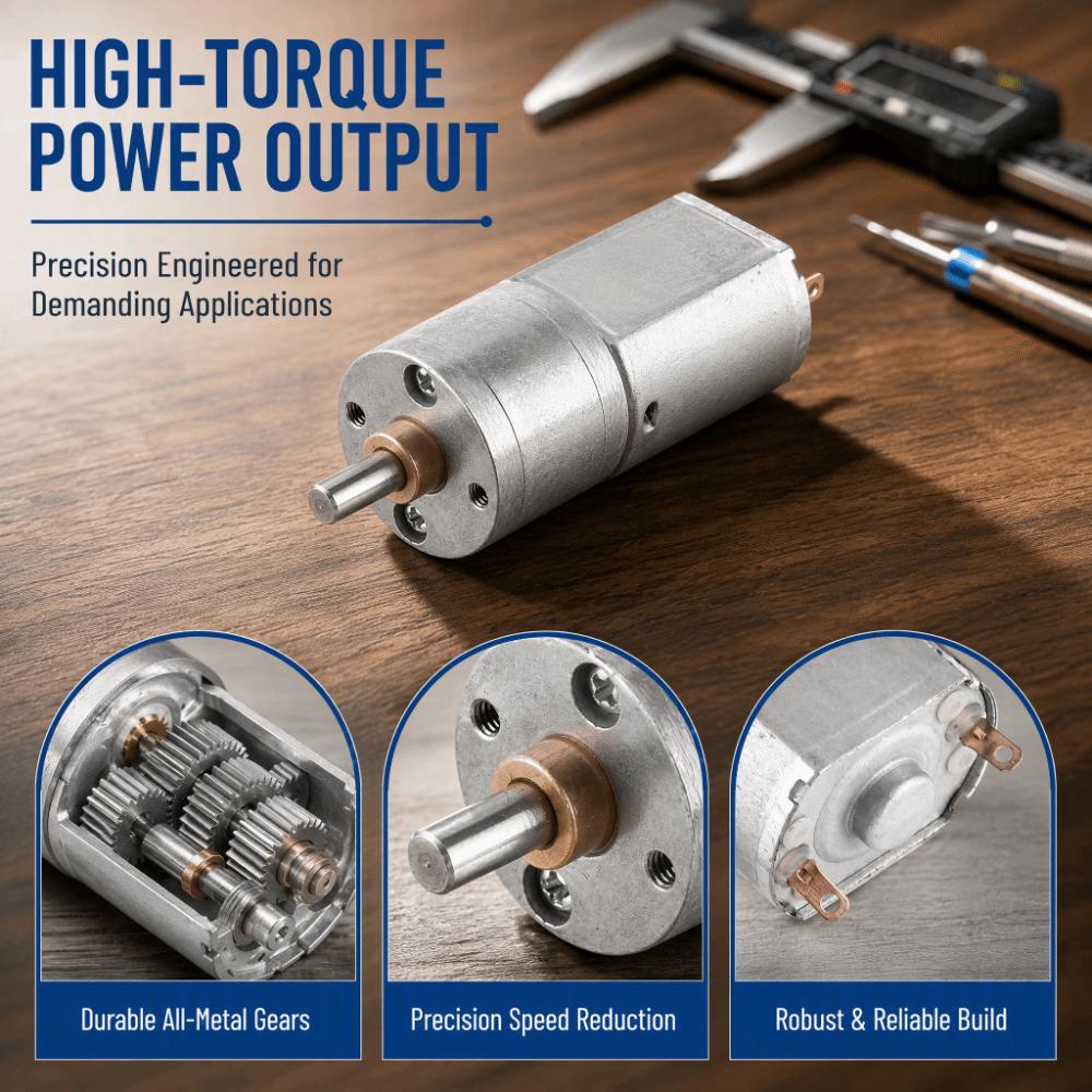 12V DC Speed Reduction Motor 20mm Diameter High Torque Motor Gear Reduction Motor For DIY Projects