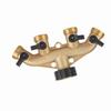 3 4 Inch Brass 4 Way Hose Pipe Splitter Nozzle Switcher Tap Connectors for Garden Irrigation