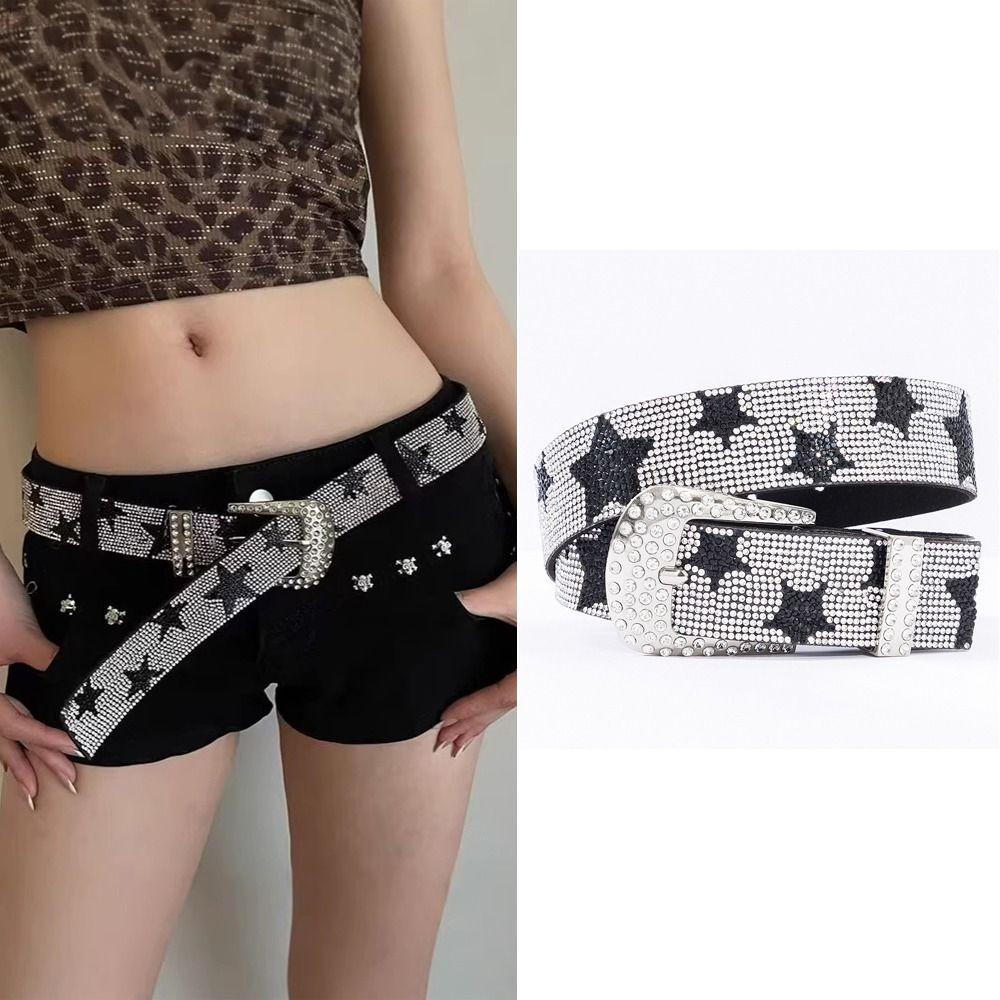 Bling Bling Sparkling Rhinestone Belt Vintage Waist Strap Fashion Trendy Waistband For Women