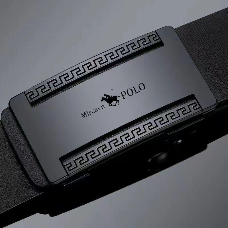 Мужской кожаный ремень с автоматической пряжкой из натуральной воловьей кожи для молодежи, повседневный индивидуальный корейский вариант трендового брючного ремня