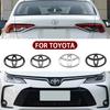 3D Car logo series Front Head Grill Hood Bonnet Emblem Rear Tail Bumper Trunk Badge For Toyota Corolla Camry RAV4 Hilux Yaris