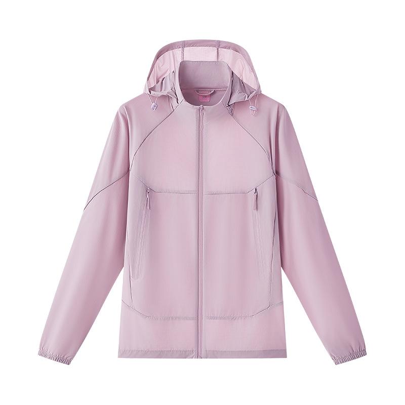 Solid quality ice silk sunscreen clothing men and women couples removable hat UV protection skin clothing sunscreen jacket
