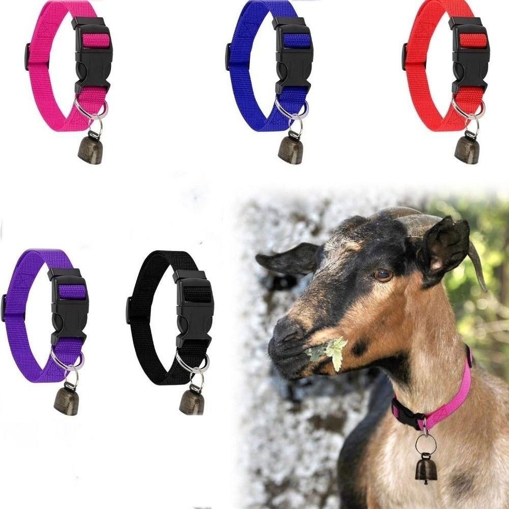 Durable Adjustable Anti-lost Pet Collar Quick Release Buckle with Bell Goat Collar Breathable Horse Collar Farm Stable