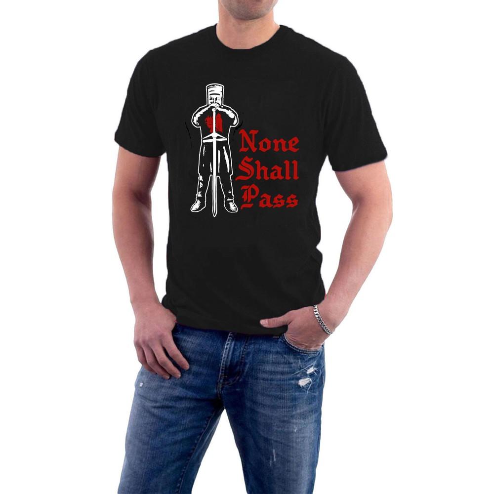 The Black Knight T-shirt Python Holy Grail None Shall Pass Tee Sillytees