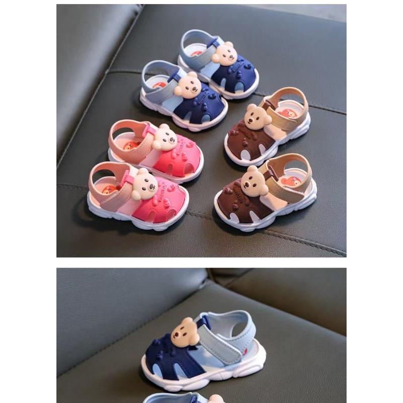 Сандалии унисекс для маленьких мальчиков и девочек, летняя пляжная обувь для малышей, обувь с закрытым носком, дышащие сандалии для первых ходунков для новорожденных