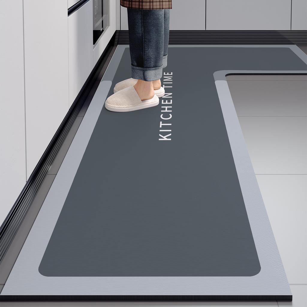 Premium Kitchen Floor Mat L-shaped Dirt-resistant Anti-slip Mat Diatom Mud Easy To Clean Foot Mat Household Quick-drying Water-absorbing Floor Mat