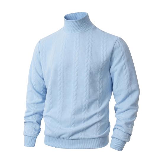Men Turtleneck Sweater Twisted Knitted Pullover Sweater Casual Solid Color Base Layer Top for Street Work Dating Daily Wear
